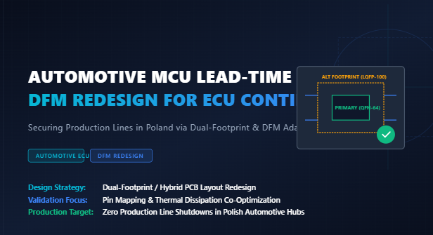 Jüngste Firmenblogs über Lieferkettenresilienz: Bewältigung von Verzögerungen bei der Vorlaufzeit von Automotive-MCUs in der polnischen ECU-Fertigung durch DFM-Redesign